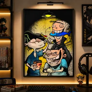Ed, Edd Cartoon Poster Wall Decor Poster Wall Art Home Decor Portrait Gallery Gift Room Art gallery wall art retro print art gallery print vintage style home decor actor portrait print