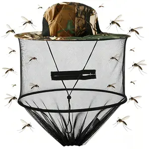 Anti-Mosquito Head Net Hat, Sun Protection Mesh Bug Hat with Hidden Net for Outdoor Fishing Hiking Gardening Beekeeping Men Women & Father's Day gift
