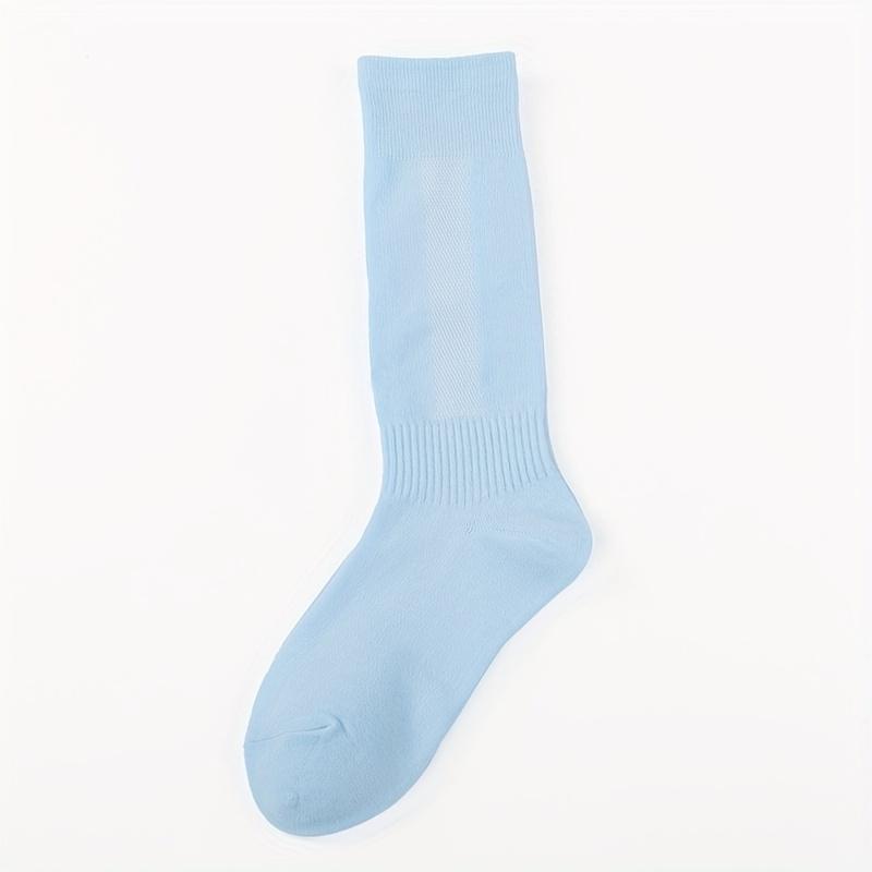 (New)1/3 Pairs Kids Knee-High Sports Socks - Breathable Mesh, High Elasticity & Moisture-Wicking, Solid Color Athletic Socks for Basketball, Football, School - Durable Polyester Boys & Girls Socks