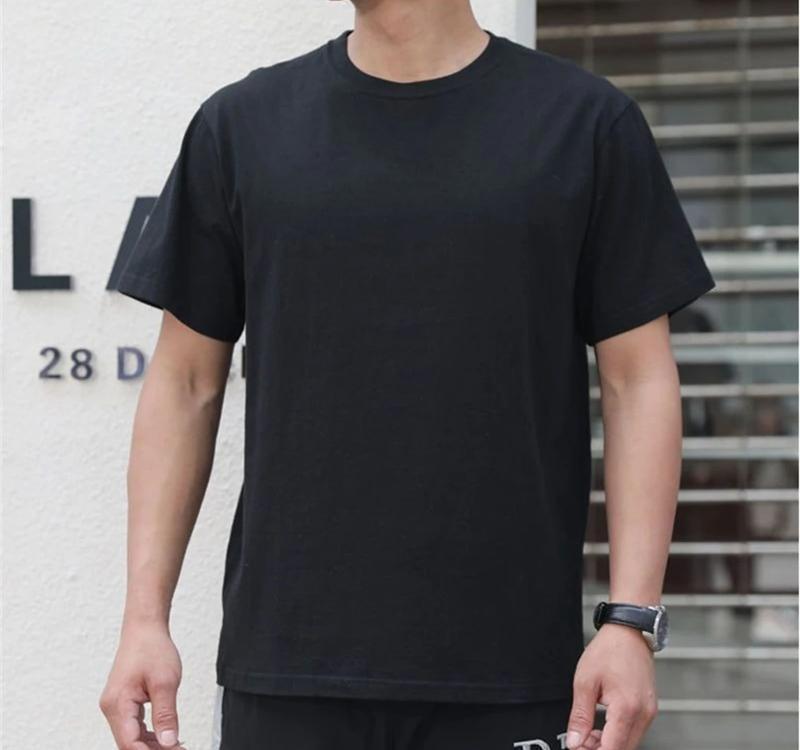 Solid 3-Packt-shirts 2026 Summer Oversize 100%Cotton T-Shirt Casual High Quality Short Sleeves Tee Shirt Basic Solid color Tops