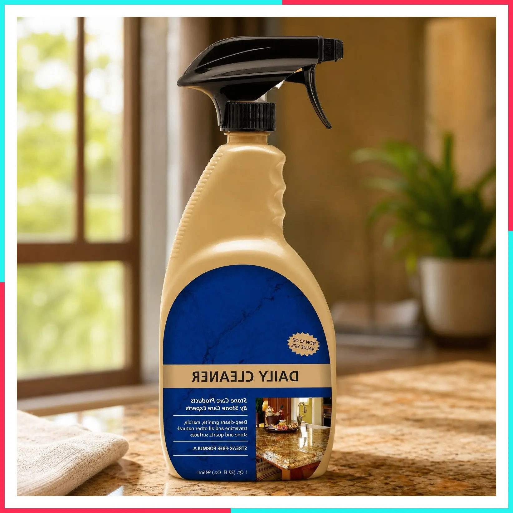 Daily Cleaner for Granite, Marble, Quartz & Other Natural Stone Surfaces, 32 Ounces