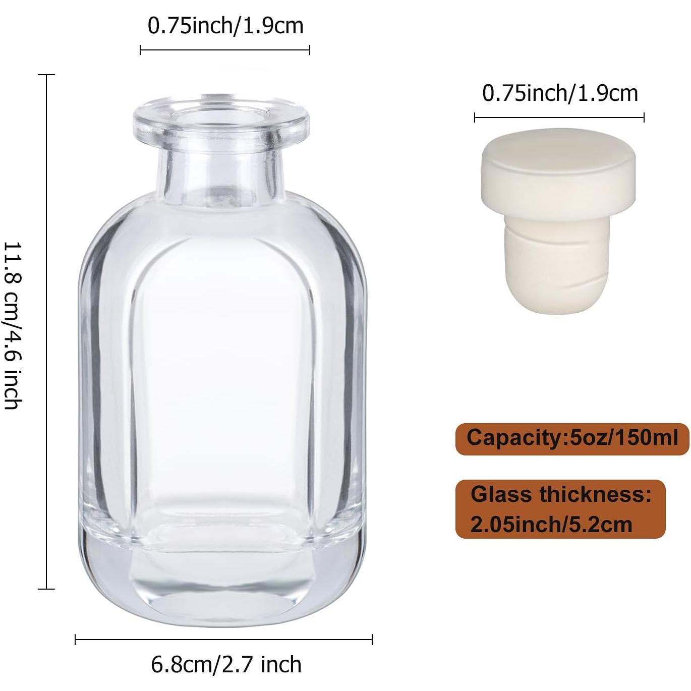 Glass Diffuser Bottles 2 Pack 5oz/150ml Reed Diffuser Sticks Refillable Storage Container (Clear) Glass Diffuser Bottles 2 Pack 5oz/150ml Reed Diffuser Sticks Refillable Storage Container (Clear)