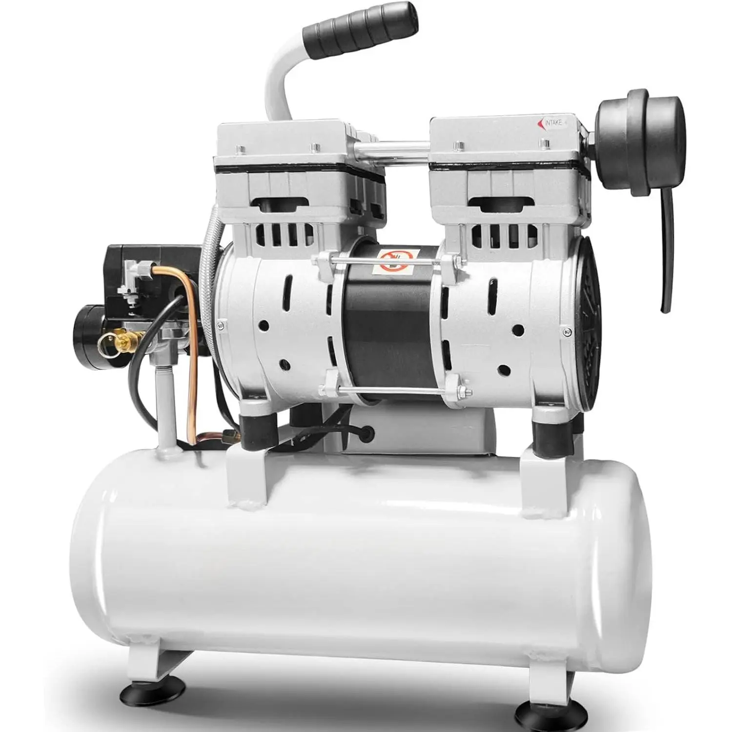Air Compressor, Ultra Quiet, Only 60dB, 2 Gallon Steel Air , Oil Free, 2.5 CFM at 90 PSI,  14s  Time, Ideal For Shop, Garage,  , Pneumatic Tools, 1HP