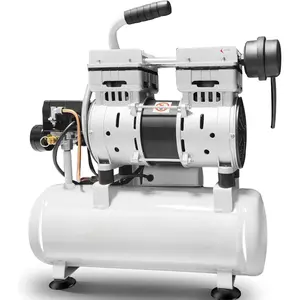 Air Compressor, Ultra Quiet, Only 60dB, 2 Gallon Steel Air , Oil Free, 2.5 CFM at 90 PSI,  14s  Time, Ideal For Shop, Garage,  , Pneumatic Tools, 1HP