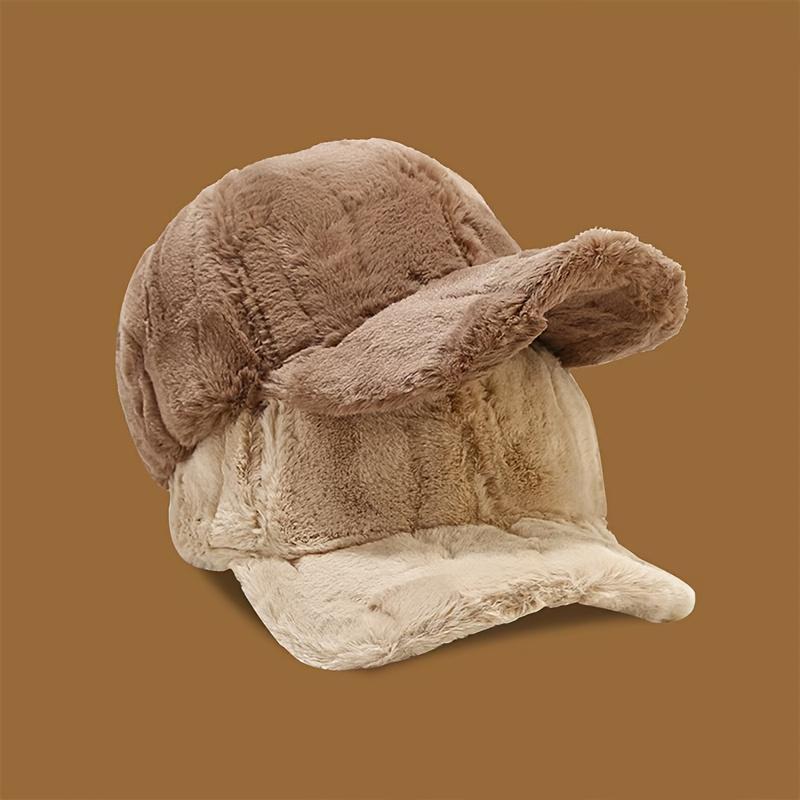 1pc Winter Warm Faux Wool Velvet Beanie - Adjustable Soft Solid Color Design - Cozy Casual Winter Hat - Essential Festive Headwear for Cold Seasons & Daily Warmth Needs