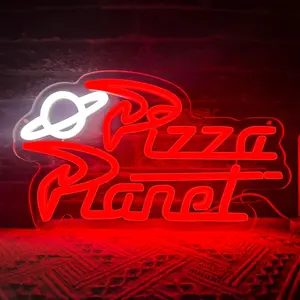 Pizza Neon Sign, Anime Neon Movie LED Sign for Wall Decoration Bedroom Luminous Sign Gamer Room Man Cave Neon Boy Gift