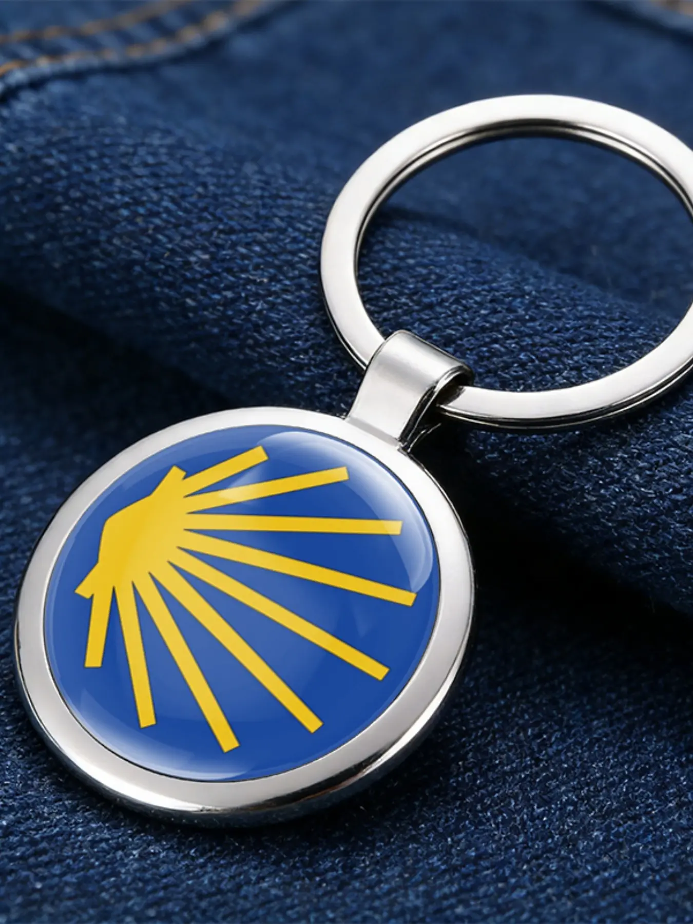 San Diego Road Scallop Shell Keychain, Pilgrim Symbol Key Ring, Durable Daily Use, Perfect for Hikers, Travelers, Backpacks, Handbags