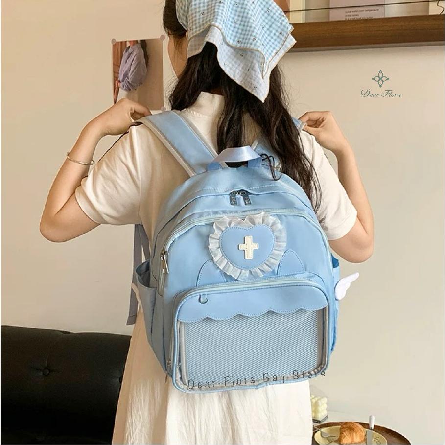 Y2K Cute Clear Ita Bag Women Lolita Backpack Kawaii Girl Shoulder Bag DIY Display Transparent Pocket Japanese Doll Tote Handbags