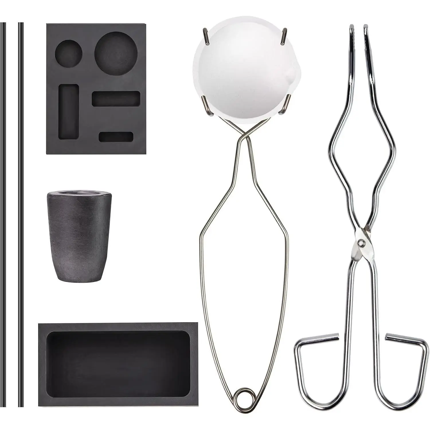 8-in-1 All-In-One Metal Melting Casting Kit, Comes with Crucibles and Ingot Mould, Premium Graphite Crucible for Gold Silver Metal Melting