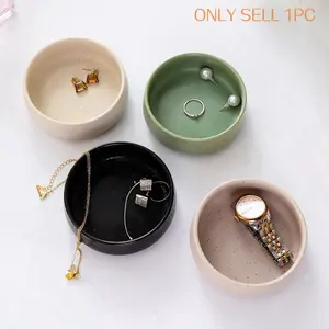1pc; Ceramic jewelry storage tray Jewelry storage tray Ring and earring storage tray Multi-functional household small plate Small dishes; Snack plate Sauce dish Elegant Jewelry Organizer