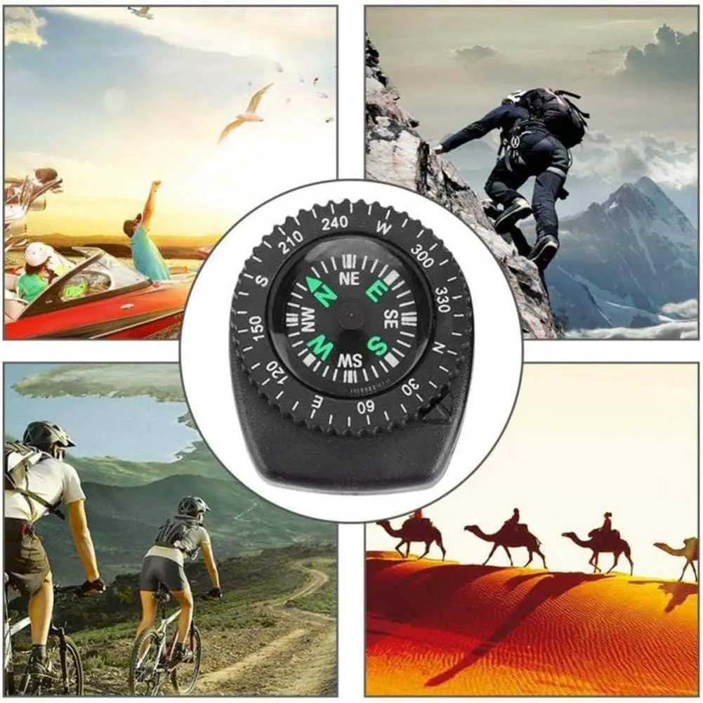 Mini Survival Compass for Hiking Camping Boating, Oil Filled Pocket Navigation Tool