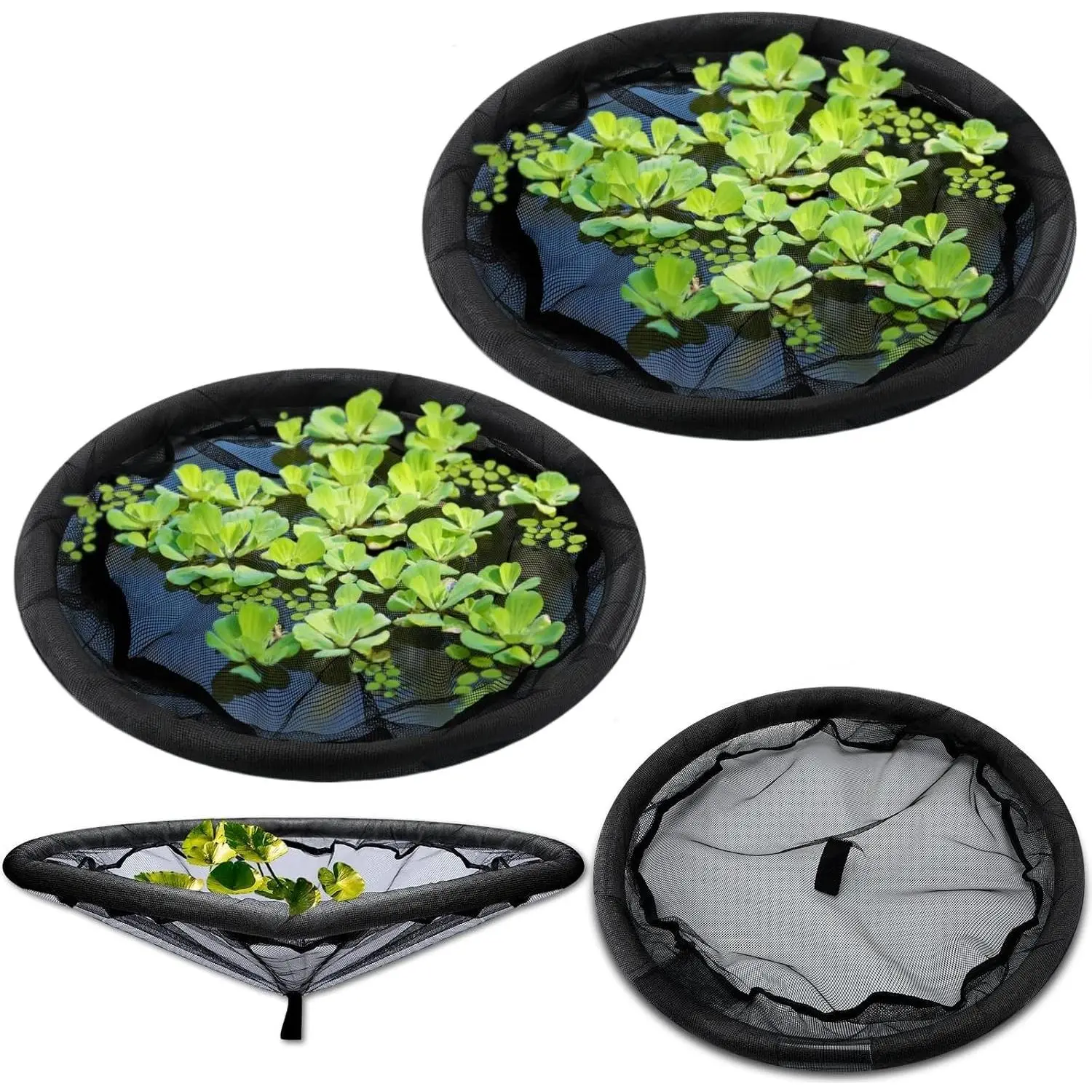 2Pack Round Floating Flora Fish Barrier Floating Island Plant Protector Floating Flora Island for Pond Protects Your Floating Plants from Pond Fish
