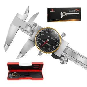 Precision 0-6" Dial Caliper Set with Protective Case - 0.001" Accuracy 4-Way Measuring Tool, Shock-Proof Stainless Steel, Ideal for  & DIY Measurement