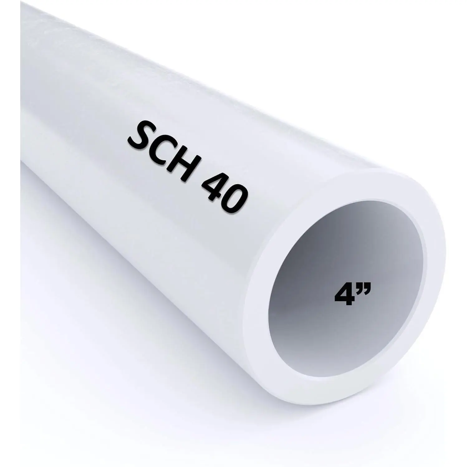 Schedule 40 PVC Pipe 4 Inch (4.5 OD), White, Cut Lengths for Plumbing, Landscape, Pool, Spa (48 Inches Long)