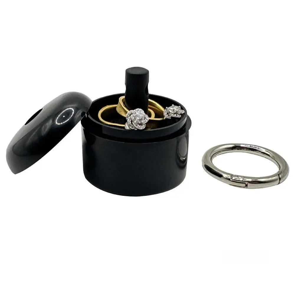 Mini Travel Jewelry Box Keychain, 4*4cm Tiny Ring Holder Case, Portable Organizer for Rings & Earrings, Pocket-Size Storage for Travel & Daily Use