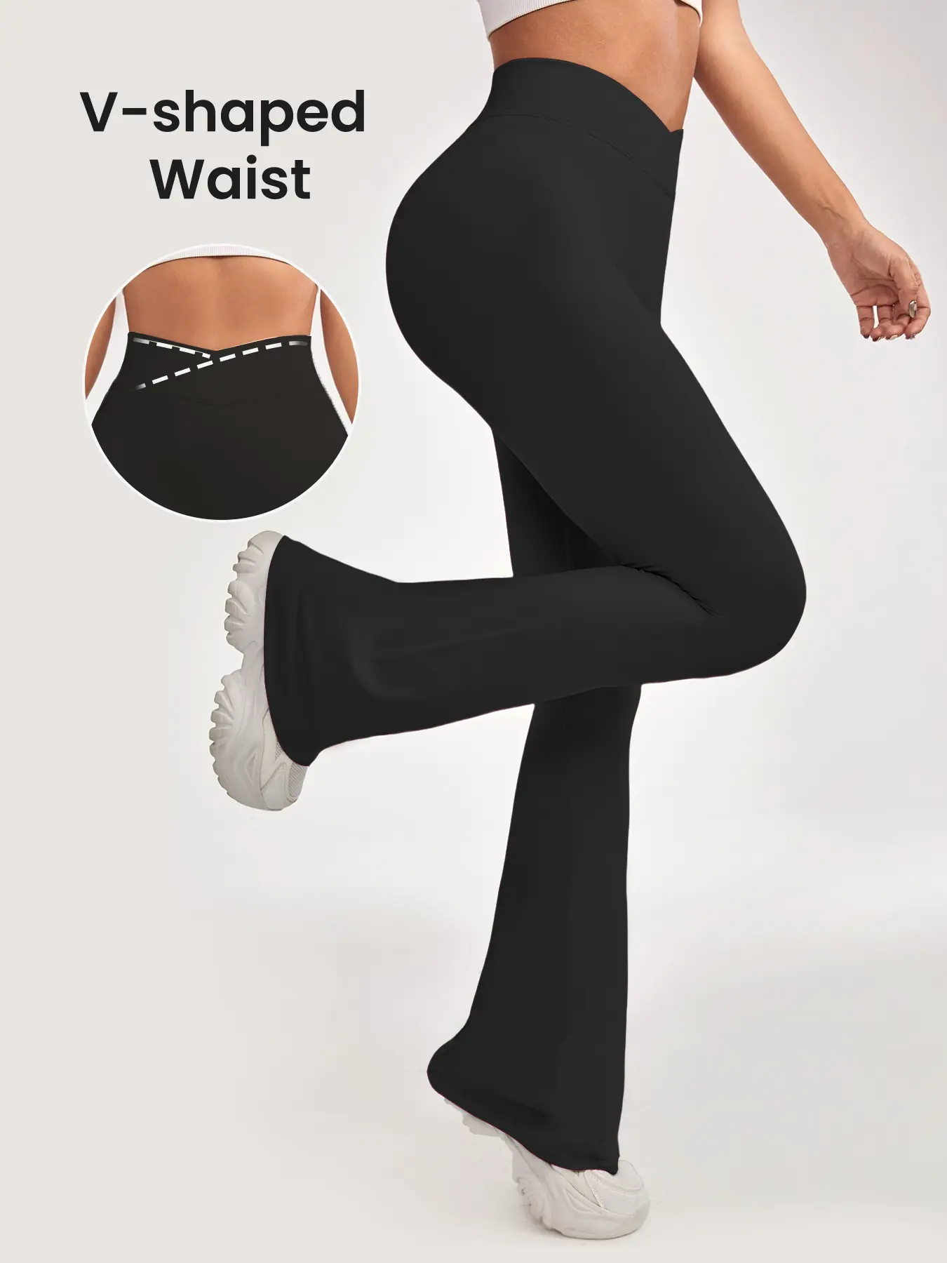 Spring Summer Women's Stretchy High Waist Flare Yoga Pants, Belly Control Wide Leg, Casual Comfort Fashion Essential, Slim-Fitting