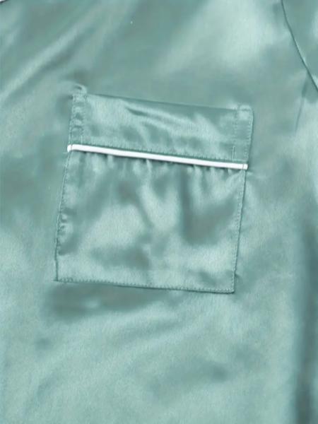 Women's Solid Contrast Binding Bow Decor Pajama Set, Short Sleeve Button Front Lapel Shirt & Shorts Pj Set, Ladies Summer Sleepwear & Loungewear