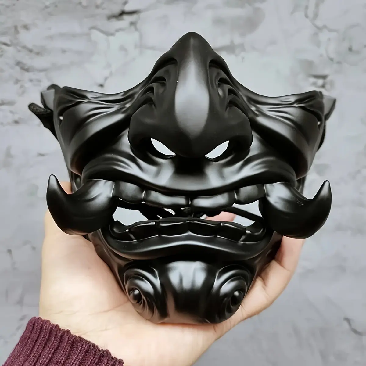 Cow Mask Cosplay Halloween Mask, Mask Design, Creative Fang Oni Costume Prop, Japanese Style Halloween Decoration, Unique Party Accessory, Cool Mask, Party Photo Prop