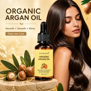 30ML Organic Moroccan Argan Oil, Multi-Purpose Hair & Skin Care Essential Oil, Lightweight, Reduces Frizz, Suitable for All Hair Types, Unisex, Portable