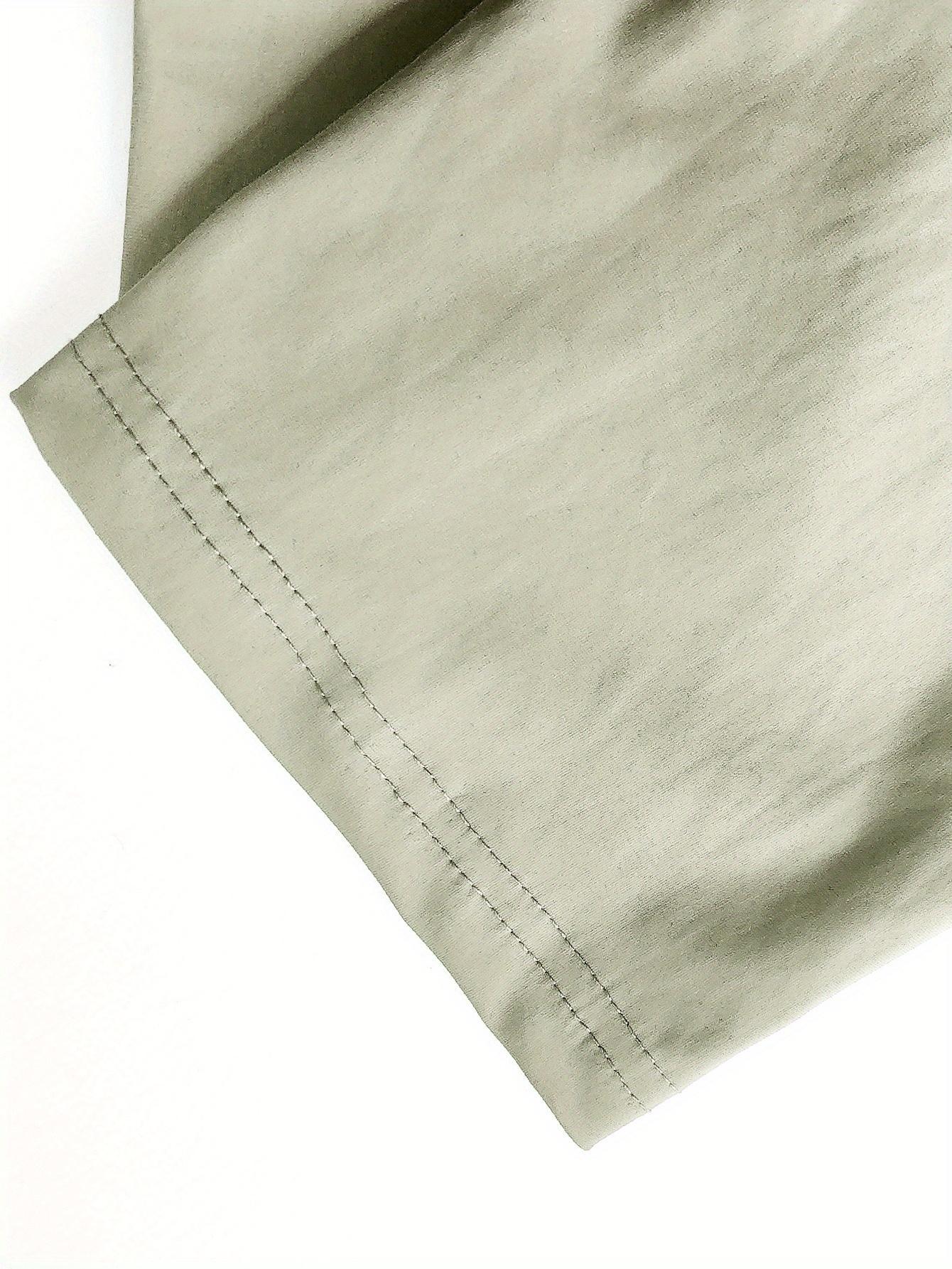 Women's Capri Pants, Elastic Waist Zipper Pocket Casual Cropped Trousers for Summer & Daily Wear