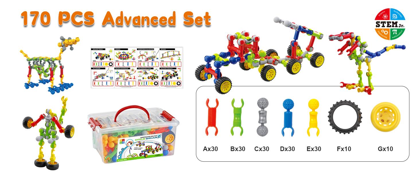170 Pcs Building Toys for Kids Ages 4-8 with Toy Box Storage, Idea Guide, Building Blocks STEM Toys for 3 4 5 6 7 8 9 Year Old Creative Kids Activity, Christmas Birthday Gifts for Boys Girls 170 Pcs Building Toys for Kids Ages 4-8 with Toy Box Storage, Idea Guide, Building Blocks STEM Toys for 3 4 5 6 7 8 9 Year Old Creative Kids Activity, Christmas Birthday Gifts for Boys Girls