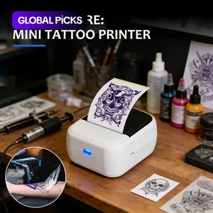 Wireless Tattoo Printer Mini Thermal Label Printer C50 Connects to Mobile Phone and Computer Ideal for DIY Tattoos Logo Printing Patterns Portable Thermal Printer Thermal Label Maker Labeler Thermal Inkless Printer #GLOBAL PICKS