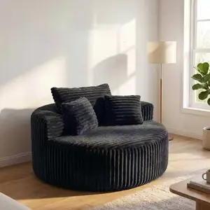 Aobtkel®55" No frame & modern O-shaped design, ultra-large circular sofa bed – plush lazy bean bag sofa, Modernéeep Seatouchi for relaxation, soft velvet fabric, comes with 3 cushion inserts, no assembly required.
