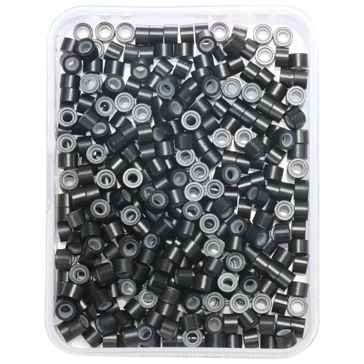 Metal Universal Hair Tinsel & Silicone-Lined Micro Ring Fasteners for Hair Extension Users, Extensions, Slip-Proof Grip