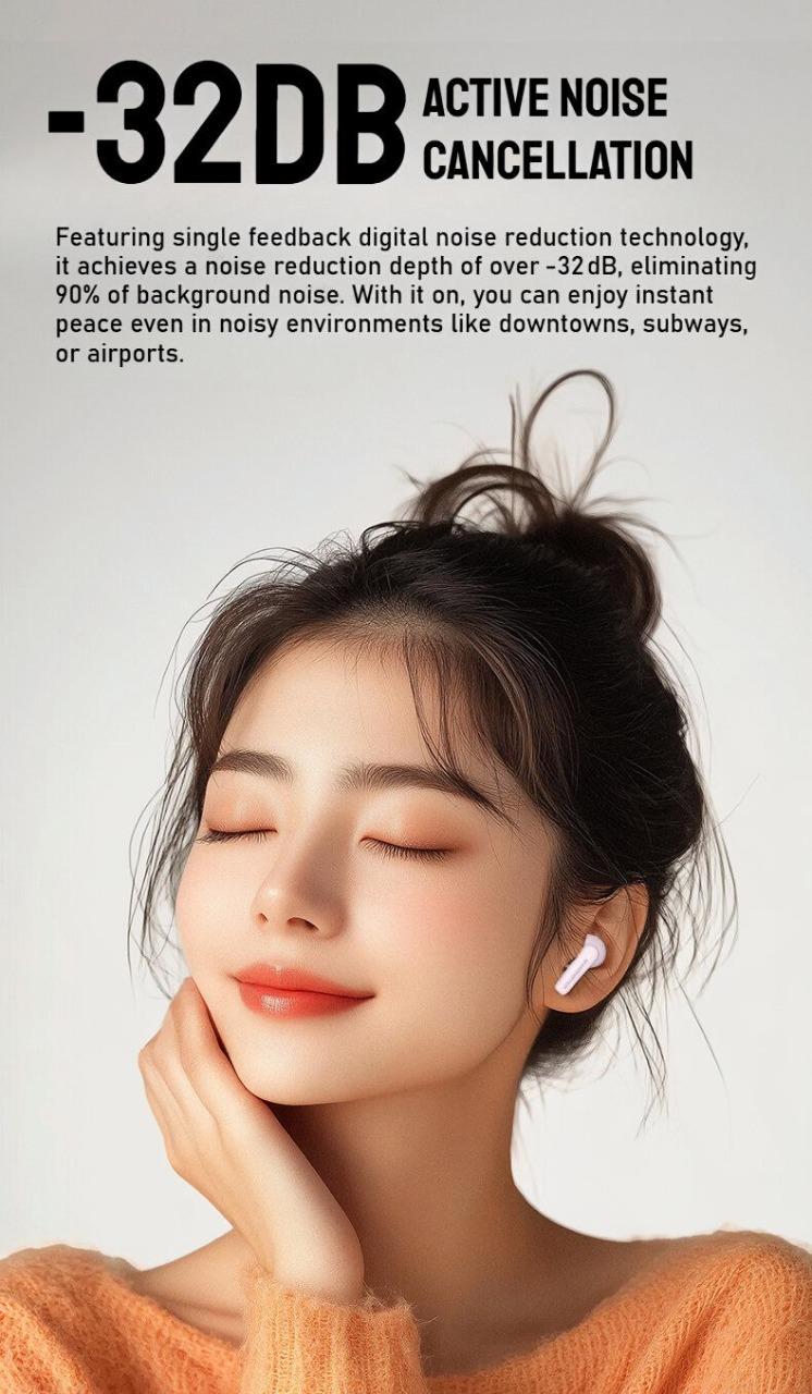 Monster XT02 TWS Wireless Earphone ANC+ENC Noise Cancelling Waterproof Long Endurance HD Call Earbud