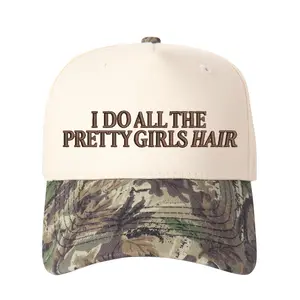 I Do All The Pretty Girls Hair Embroidered Baseball Cap Color Blocked Adjustable Sun Hat for Men and Women Casual Breathable Daily Cap