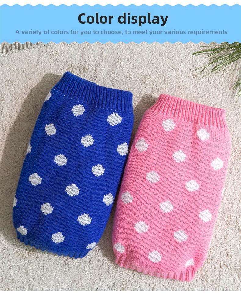 New Pet Knitted Sweater Fall Winter Warm 2-Leg Dog Clothes Multiple Colors Soft Knitwear for Small Medium Dogs Gold Plated Custom Collar shoes
