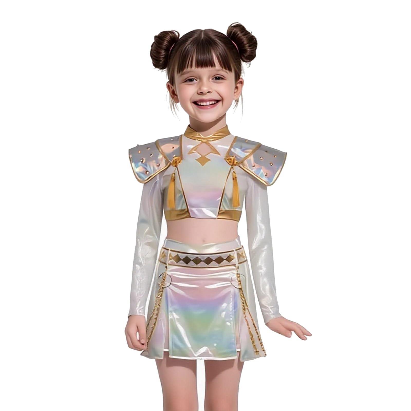 Halloween Dance Costume and Music fashion Style Cosplay Set |               3-piece Performance Set Children's Party Suitable for Ages 3-12