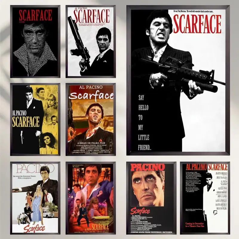 Movie S-Scarface Poster Versatile Waterproof Wall Decor Self Adhesive Perfect for Any Room & Ideal Gift Themed movie poster film memorabilia poster Movie related poster home decor wall art modern poster