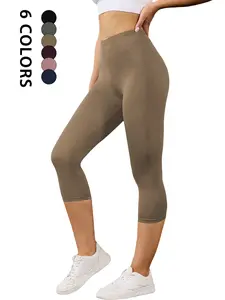 Women's Super Soft Capri Pants, Gym Bottoms, No-See-Through Design, Ideal for Workouts & Yoga, Comfortable Athletic Wear