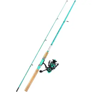 Fishing Rod and Reel Combo, 2-Piece 5-Foot 6-Inch Graphite & Fiberglass Rod, Durable and Strong, Quickset Anti-Reverse Fishing Reel (1Pack/2Pack)