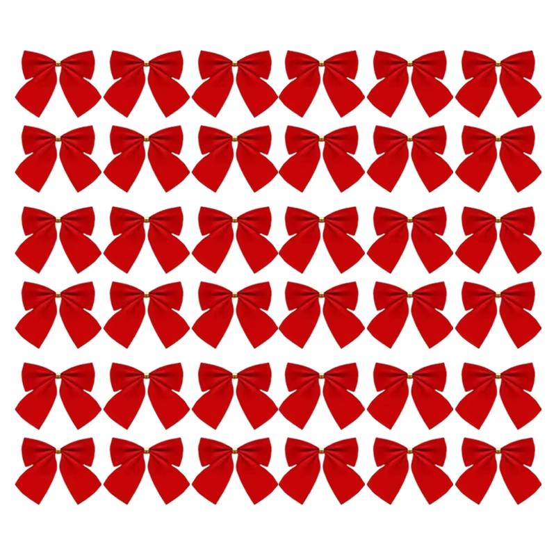 12/24/36pcs Small Christmas Bow Christmas Decoration 5.5cm For Home Gold Red Bowknot Xmas Tree Ornaments New Year 2026 Supplies