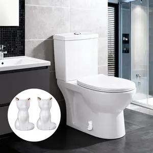 Cat Toilet Bolt Covers Toilet Bolt Caps Decorative 2 Pack Decorative Toilet-Bolt Covers Ceramic Toilet-Bolt Cover Easy Installation White