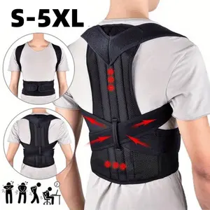 Unisex Adjustable Black And Gray Invisible Back Support Strap Posture Corrector with Shoulder Straps And Lumbar Support | Comfortable And Breathable Design, Suitable for Daily Wear, Improves Posture And Supports The Upper Back