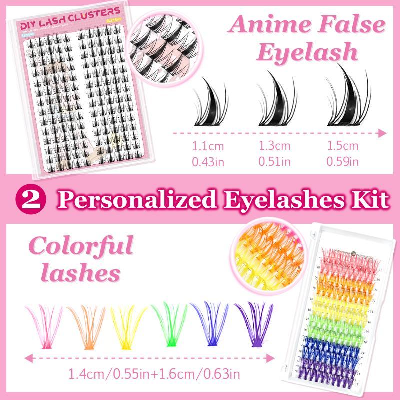 Gift Set (6 Kits /5 K) Individual Fasle Eyelashes with Lash Applicators, Three Styles Lashes, Natural, Thick & Personality Styles in One Box, Lash Applicators Including Lash Bond and Seal, Remover, Tweezers, Brush & Swabs. One Box Meet All your DIY Demand