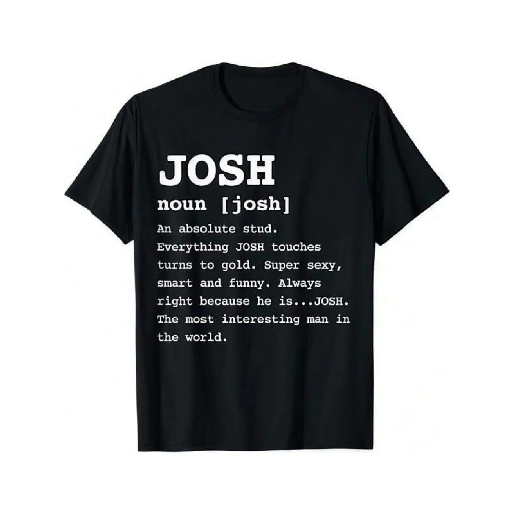 [100% Cotton] 100% Cotton Funny Name Definition Josh Men Shirt Joshua T Shirt Tee Shirt, Autumn and Winter Base Shirts Graphic Streetwear Menswear Basic Print Soft