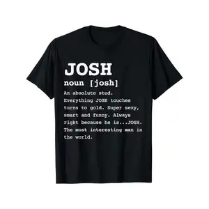 [100% Cotton] 100% Cotton Funny Name Definition Josh Men Shirt Joshua T Shirt Tee Shirt, Autumn and Winter Base Shirts Graphic Streetwear Menswear Basic Print Soft