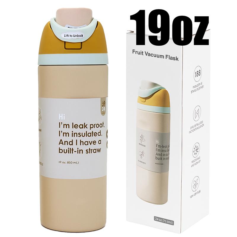 19/24/32oz Vacuum Insulated Thermal Tumbler with Flip Lid, Keeps Drinks Hot 12H/Cold 24H, Leakproof Travel Coffee Mug for Home or Office Desk, Insulated Cup for Indoor Use, Reusable Thermal Mug, Vacuum Flasks, Great Gift for Women, Men and Friends