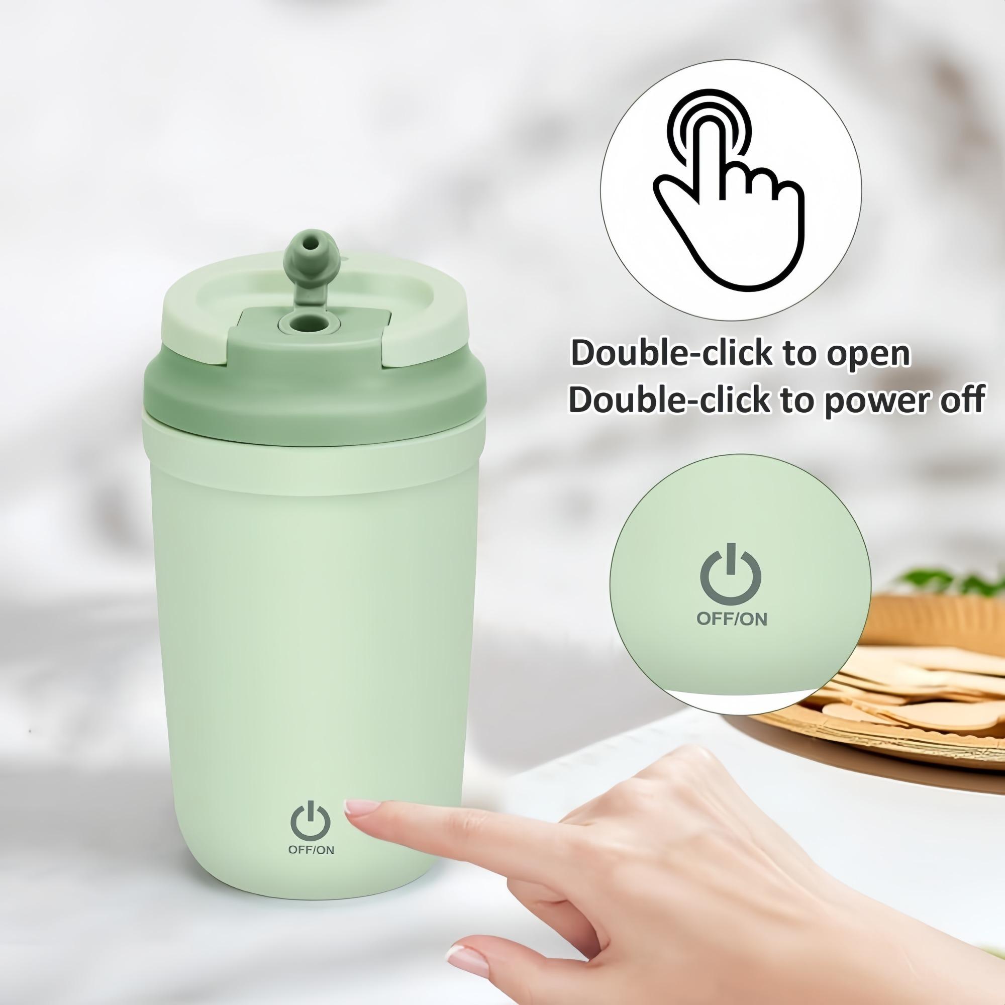 Portable Electric Stirring Mug, USB Rechargeable Magnetic Stirring Mug with Cable, Automatic Stirring Block Coffee Mug for Home, Office, Travel, Dormitory