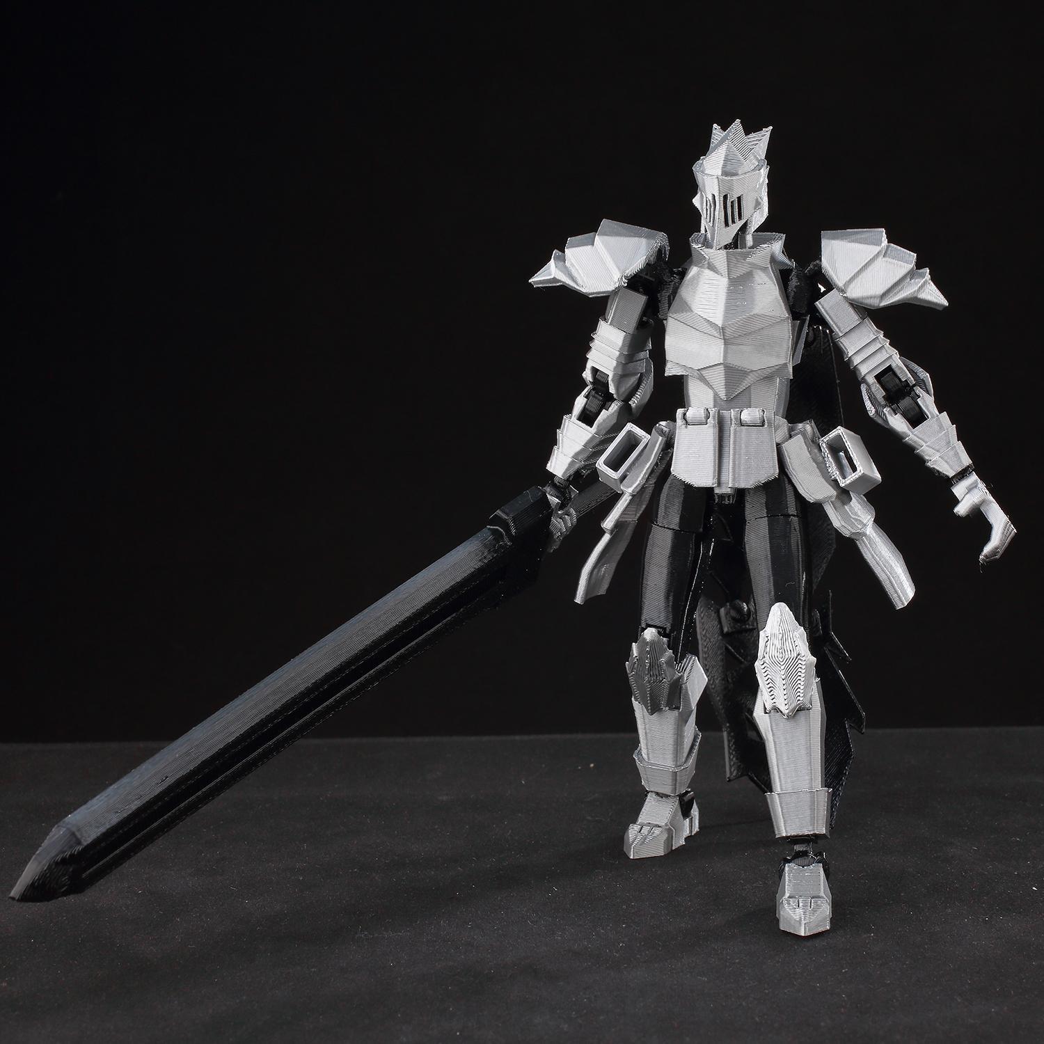 ​9L3D Lucky13 Silver Knight Robot Action Figure Dummy13 with Giant Sword T13 Multi-Jointed 3D Printed Collectible Toy Titan13​ popular