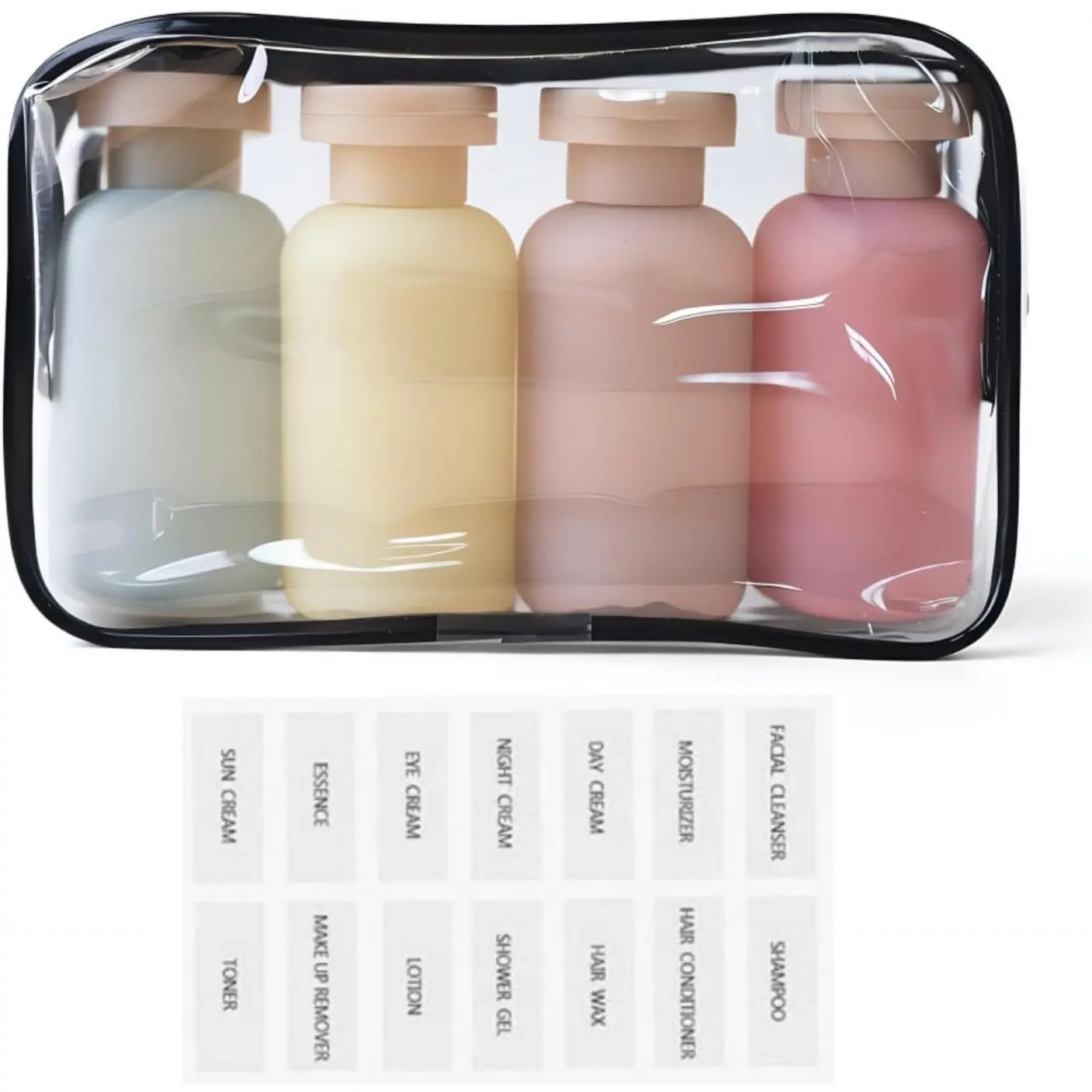Travel Shampoo Bottles for Toiletries, Leak Proof Travel Size Toiletries Bottle Containers for Shampoo and Conditioner,  Squeeze Bottles, Essentials Accessories (Garden Series, 3.4oz, 4 count)