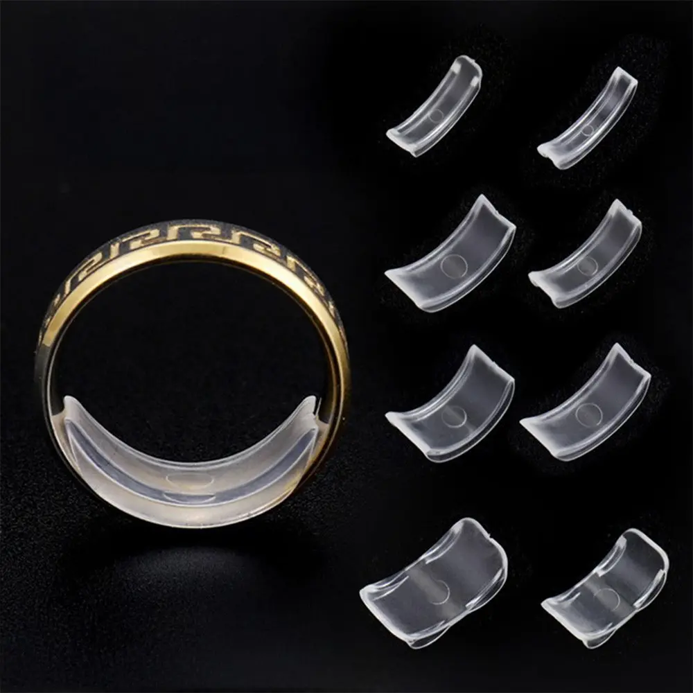 8 Pcs Adjustable Ring Sizer Set, Non-Slip Comfort Fit, Multi-Size Pads for Loose Rings, Portable Jewelry Sizer, Fits Various Finger Sizes
