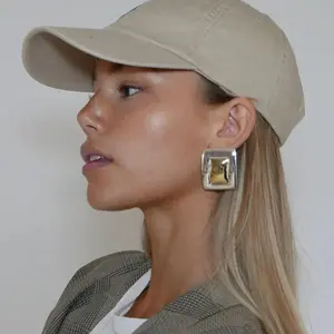Miranda Stainless Steel Vintage Inspired Rectangular Earrings Both Gold And Silver Rust Proof 18k Pvd Plated Texture Daily Jewel