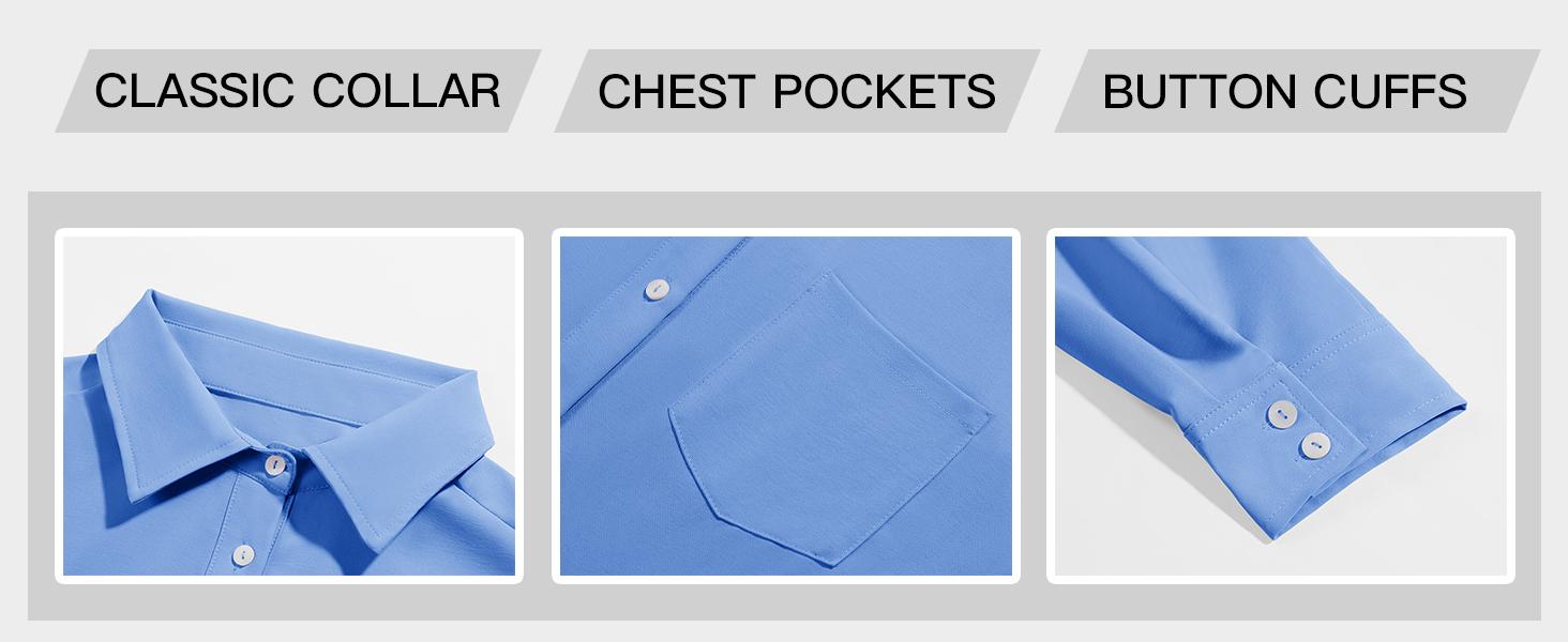 FMEYOA Womens Casual Button Down Shirt Dress Long Sleeve Collared Pleated Swing Mini Dresses FMEYOA Womens Casual Button Down Shirt Dress Long Sleeve Collared Pleated Swing Mini Dresses