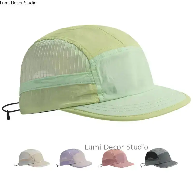 Unbranded 5-Panel Camper Hat for Male & Female, Quick-Dry Breathable Mesh Running Cap, UV Protection, Adjustable Toggle Clasp Bungee Closure, Foldable Durable 1-Size Outdoor Headwear (FYP Optimized for Fishing), Hats, Accessories For Women, Mens Hats