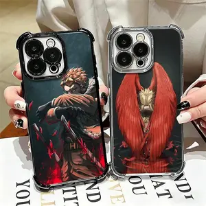 My Hero Academia Hawks Soft Plating Anti-Fall Smartphone Case for iPhone 17 Pro Max, 16, 15, 14, 13, 12, 11 Pro Max, Handheld Custom Cellphone Devices Fundas